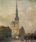 Johann Heinrich Hintze Berlin, Nikolaikirche von Westen Spain oil painting artist